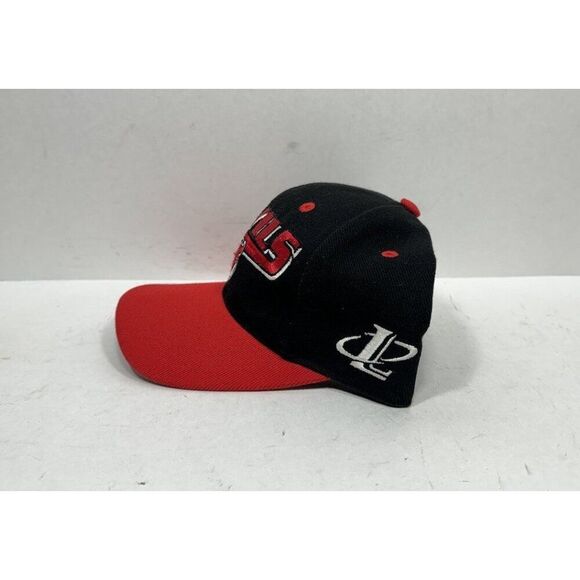 Vintage New Jersey Devils Logo Athletic Snapback Hat Cap Black Red - Picture 2 of 5